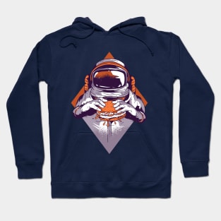 Astronaut Eating a Hamburger in Outer Space Hoodie